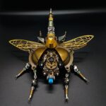 Steampunk 3D Assembly Metal Mechanical War Beetle With Sound Control Light Decoration