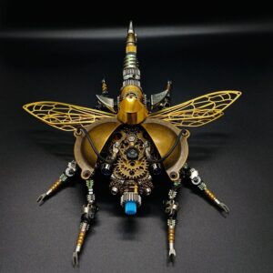 Steampunk 3D Assembly Metal Mechanical War Beetle With Sound Control Light Decoration
