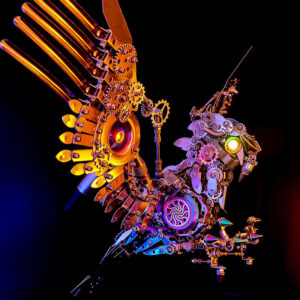 3D Metal Puzzles Model Kits, Steampunk Mechanical Gyrfalcon DIY Assembly Model