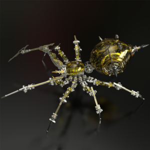 3D Metal Puzzles Model Kits, Amber Cyber-Mech Spider DIY Assembly Model
