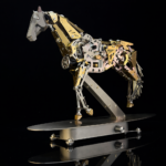 3D Metal Puzzles Model Kits, Mechanical Horse with Simulated Running Motion DIY Assembly Model